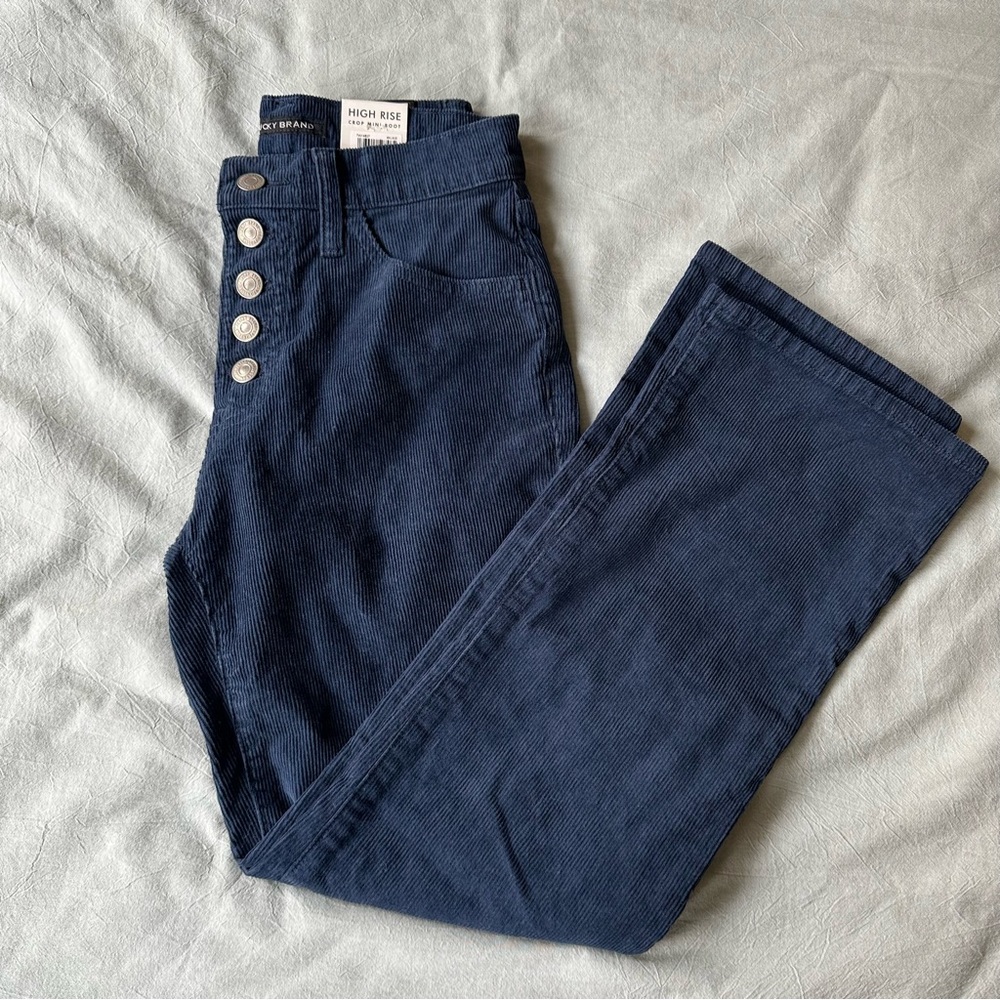 Lucky brand navy blue crop mini boot corduroy pants size 25